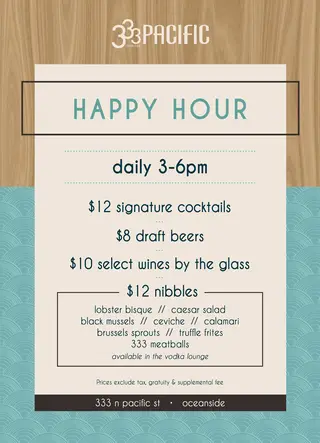333 Pacific, steakhouse, Oceanside