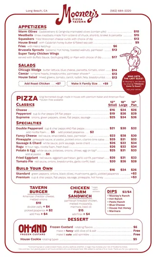 Mooney's Pizza Tavern, pizza restaurant, Long Beach