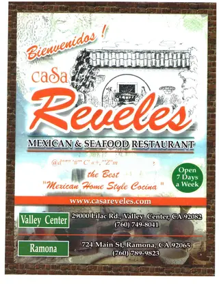 Casa Reveles Mexican and Seafood Restaurant, mexican restaurant, Ramona