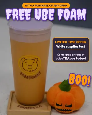 bobaTEAque, bubble tea shop, Orange