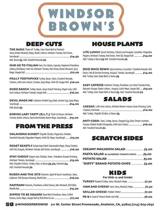 Windsor Brown's, sandwich shop, Anaheim